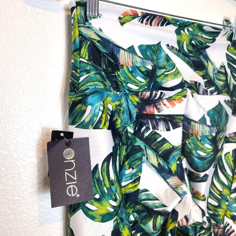 ONZIE Tropical Leaves Print High Basic Midi Leggings - Picture 9 of 12